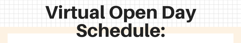 Virtual Open Day Schedule